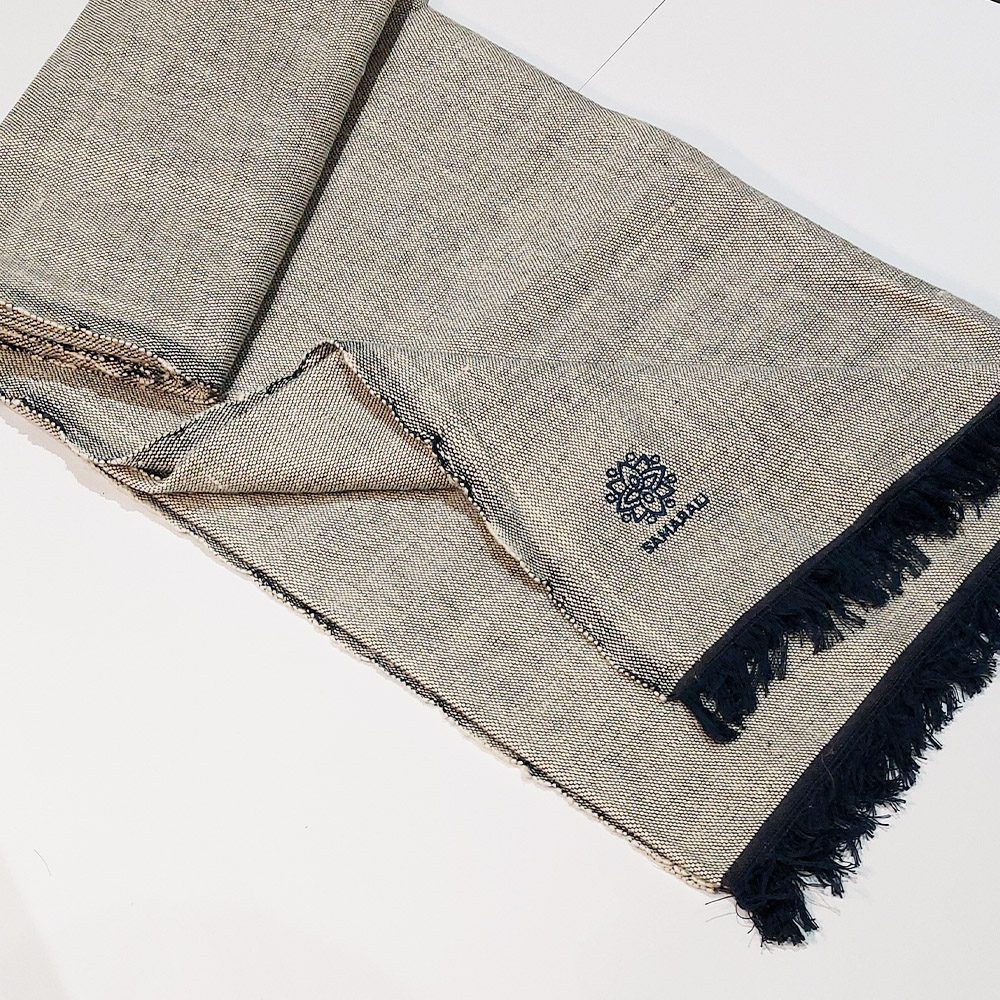 Organic Cotton Yoga Blanket - Navy Blue