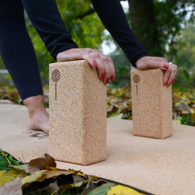 Blocs de yoga en liège (2 pièces)