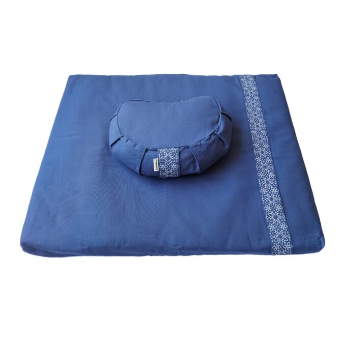 Meditation set with cushion crescent - Denim Blue Meditation set with cushion crescent - Denim Blue