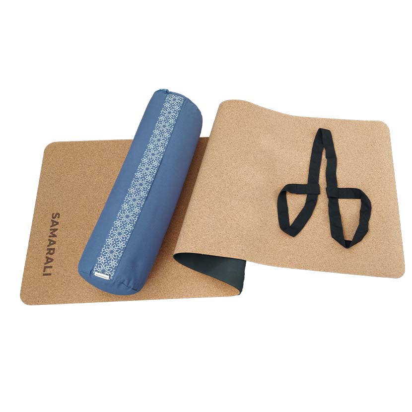 Kork-matta-klassisk_bolster_blå2 Yin yoga set - Klassiskt Yin yoga set - Klassiskt Yin yoga set