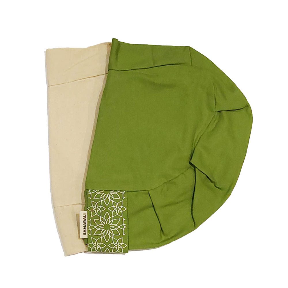 Organic Cotton Meditation Pillow Covers - Green , Crescent Cushion