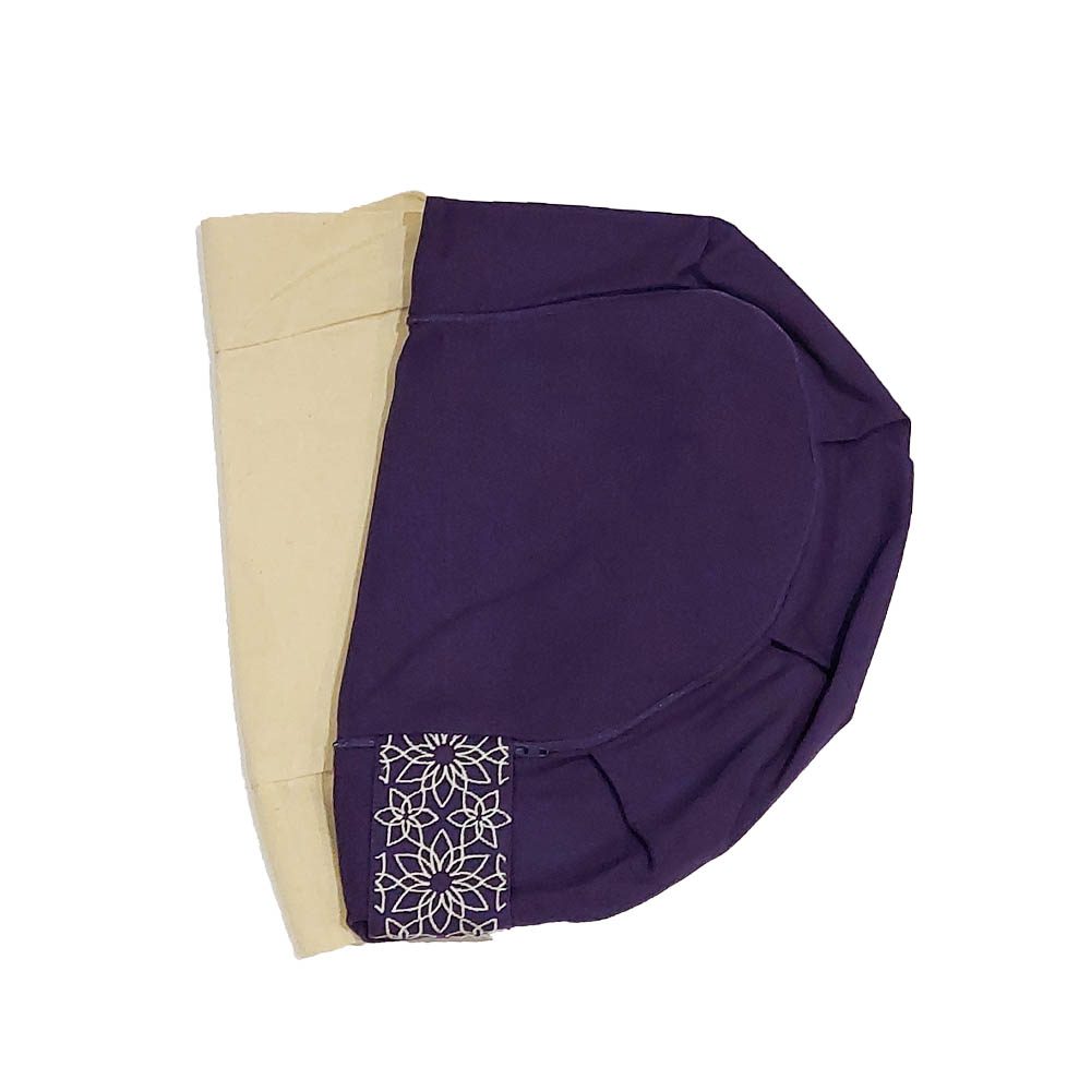 Organic Cotton Meditation Pillow Covers - Purple , Crescent Cushion