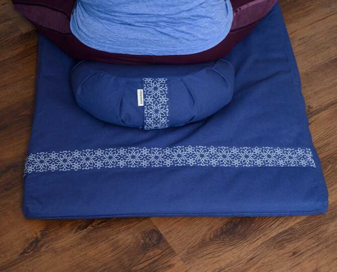 Organic Cotton Meditation Pillow Covers - Denim Blue, Crescent Cushion Organic Cotton Meditation Pillow Covers - Denim Blue, Crescent Cushion Organic Cotton Meditation Pillow Covers - Denim Blue, Crescent Cushion