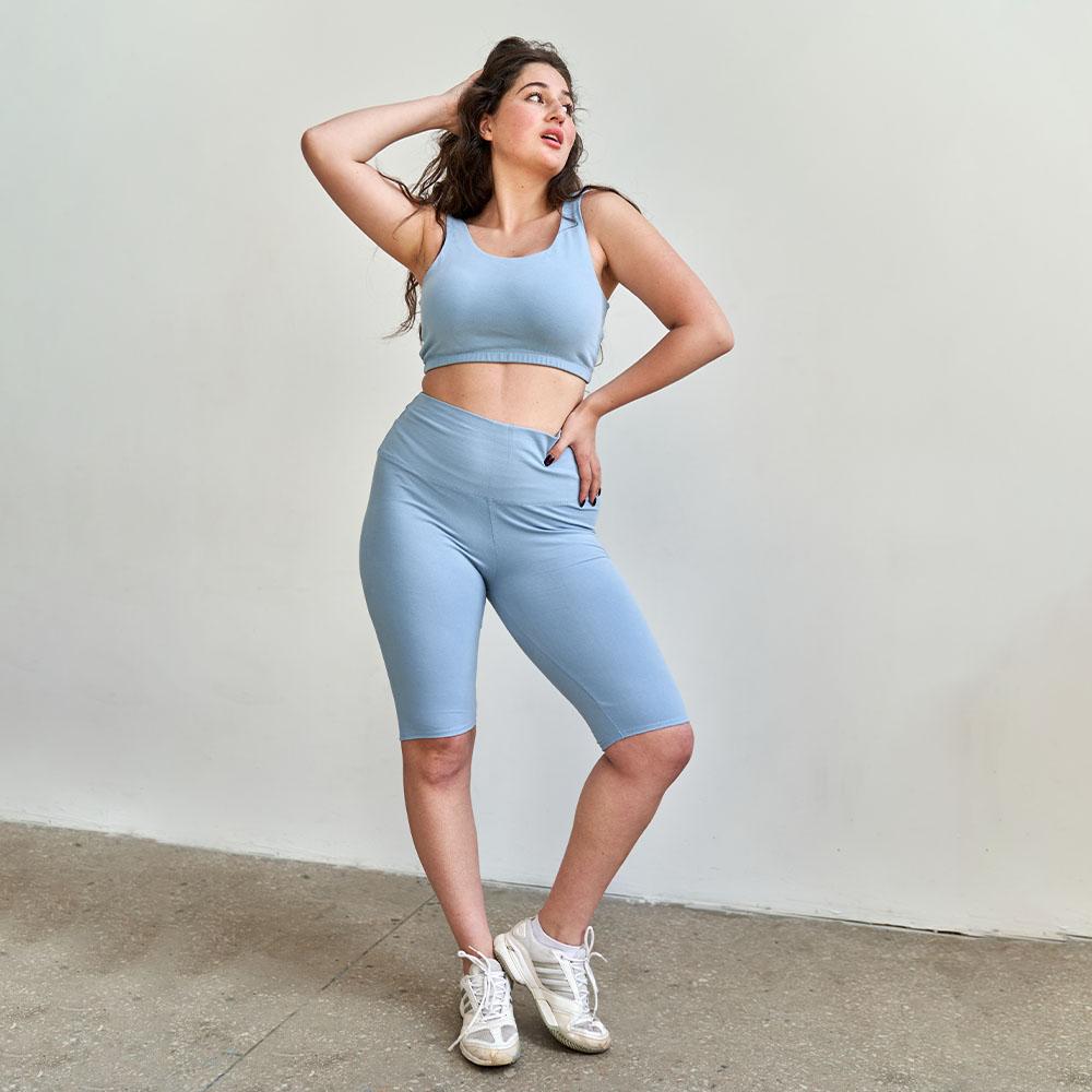Yoga Shorts - katoen - Lichtblauw - XL