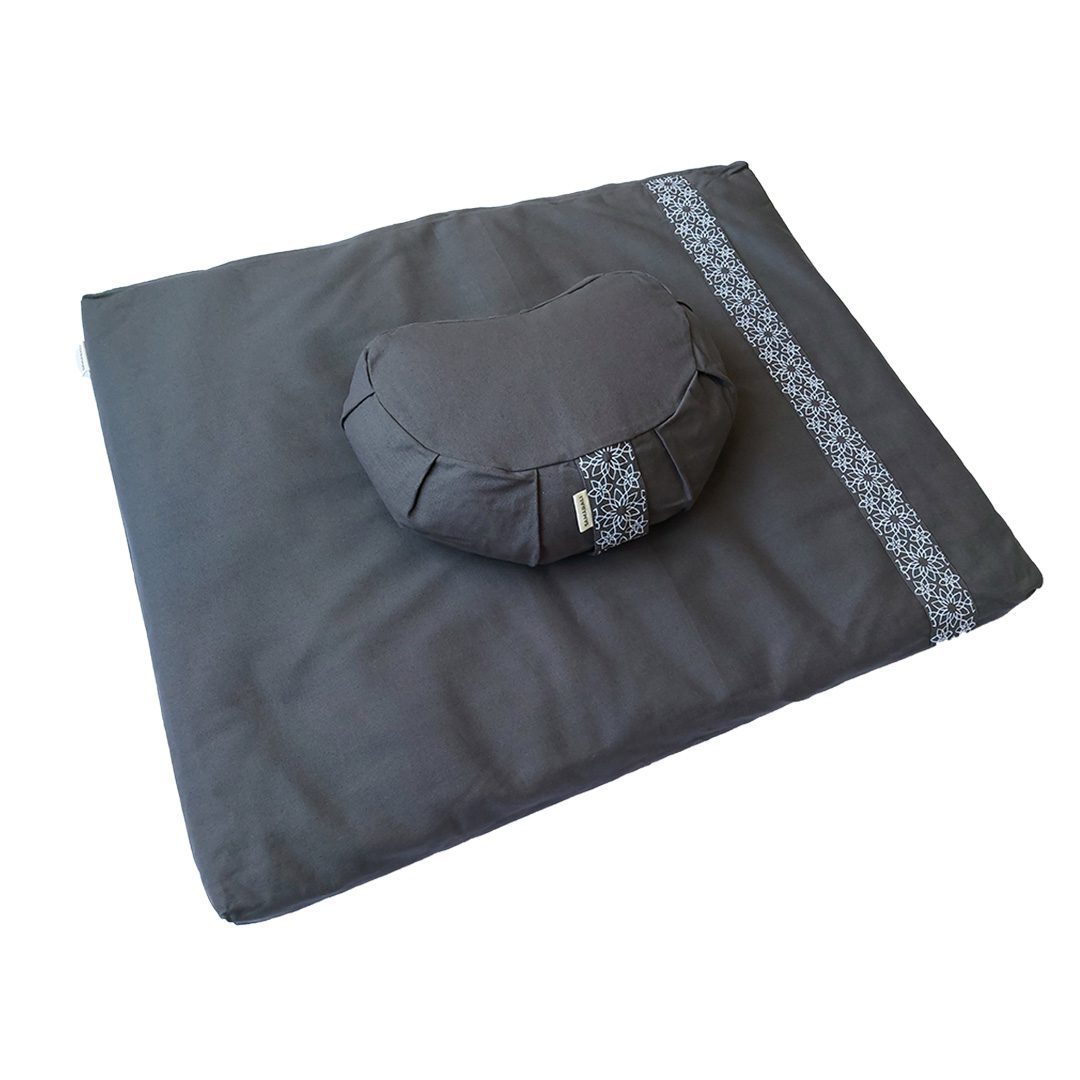 Meditation set with cushion crescent - Gray