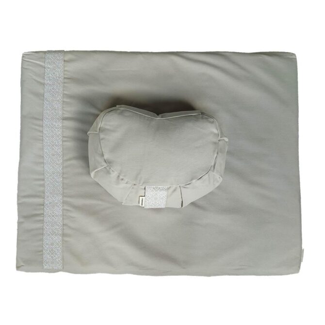 Meditation set with cushion crescent - Chateau grey