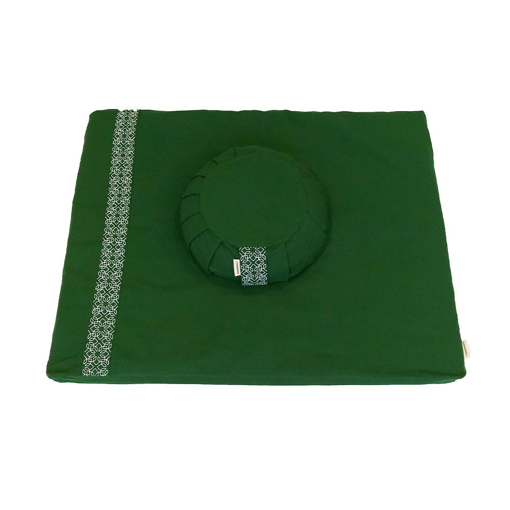 Meditation set with cushion zafu - Forest Green