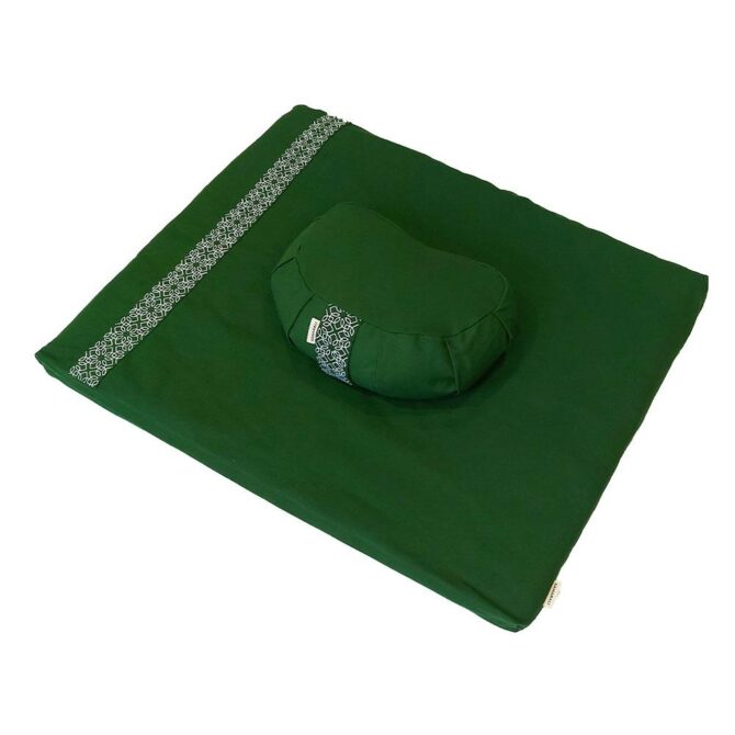 Meditation set with cushion crescent - Forest Green Meditation set with cushion crescent - Forest Green Meditation set with cushion crescent - Forest Green