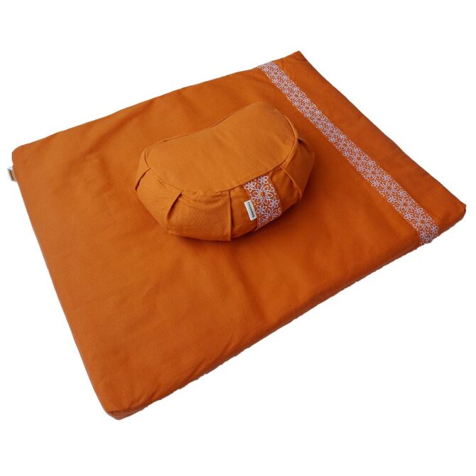 Meditation set with cushion crescent - Orange Meditation set with cushion crescent - Orange Meditation set with cushion crescent - Orange