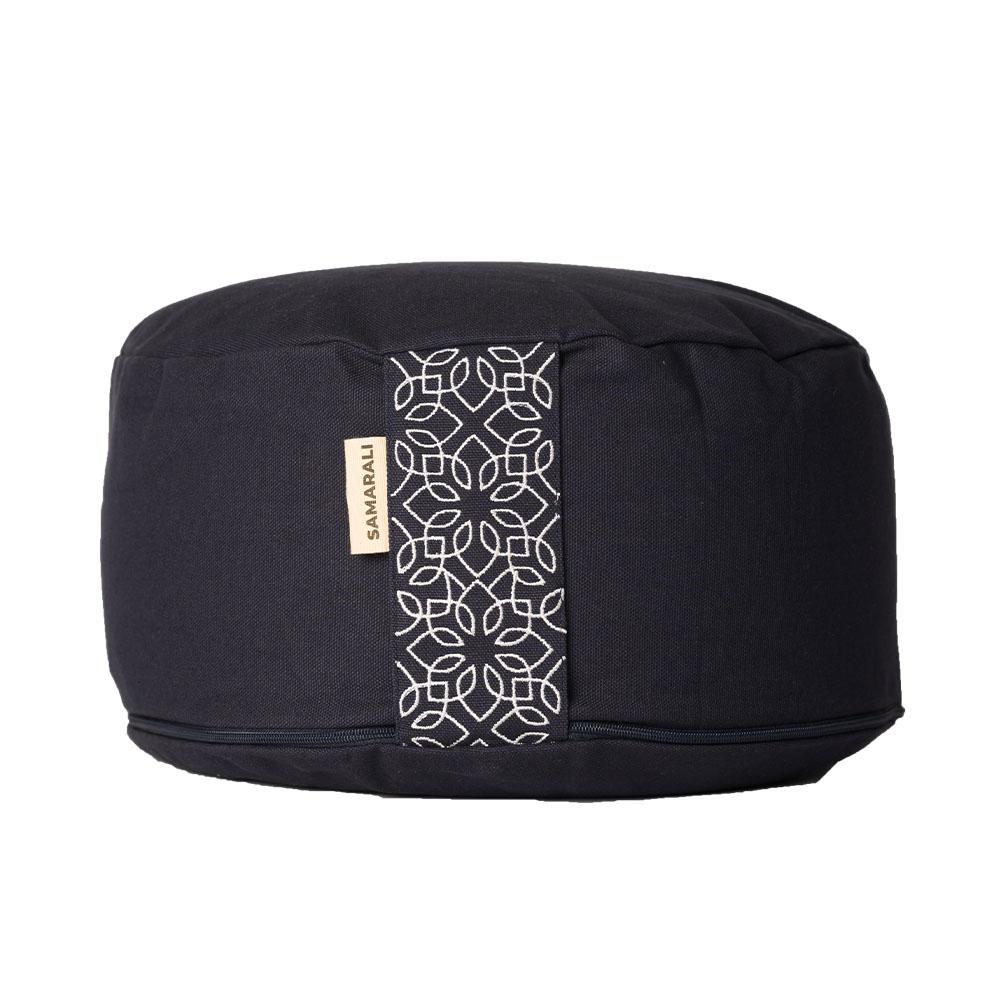Round Meditation Pillow Lotus - Navy Blue