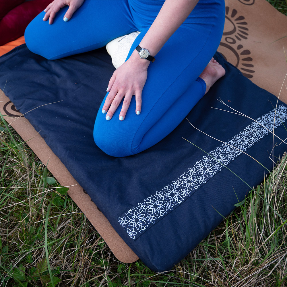 Meditation mat zabuton - Navy Blue