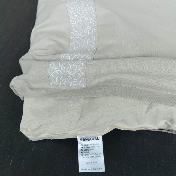 Zafu And Zabuton Set With A Lotus Round Pillow - Chateau grey